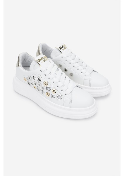 Méliné Kadın Deri Sneakers & Spor Ayakkabı 1117 522-Bı Bn Ayk Y25 Bıanco/Platın fiyatları