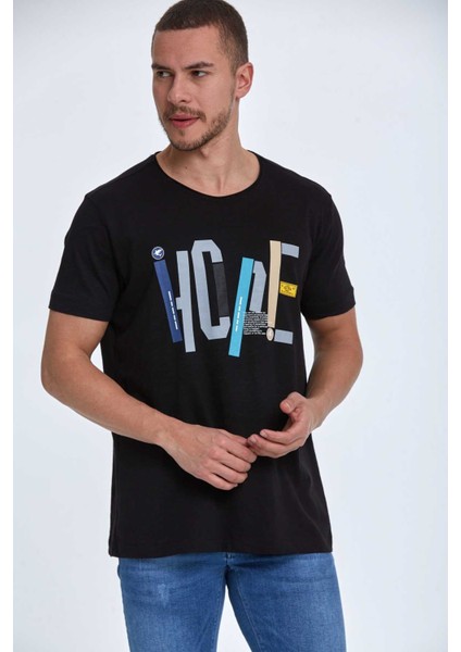 Hope Baskılı Erkek Tişört Siyah