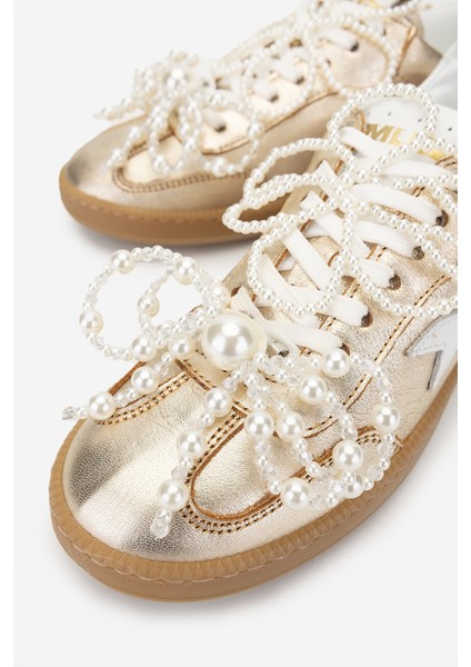 Méliné Kadın Deri Sneakers & Spor Ayakkabı 1117 526 Acc-R Bn Ayk Y25 Oro/Bıanco