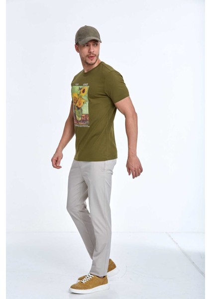 Shein Baskılı Erkek Tişört Haki fırsatları