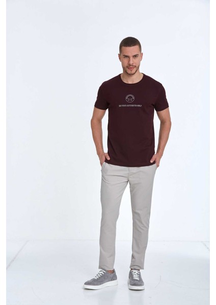 Kai Baskılı Erkek Tişört Bordo fiyatları