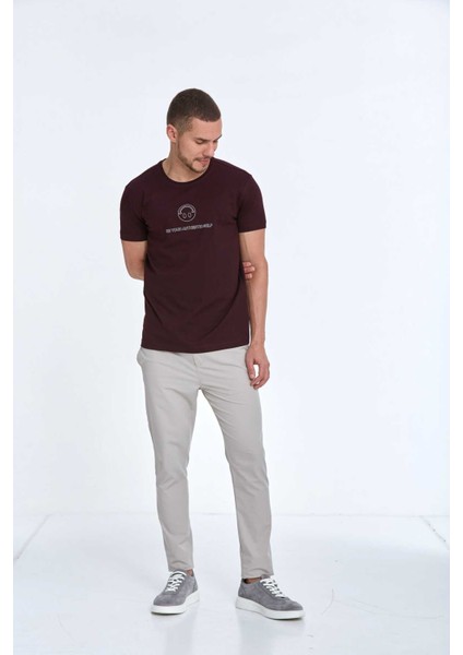 Kai Baskılı Erkek Tişört Bordo fırsatları