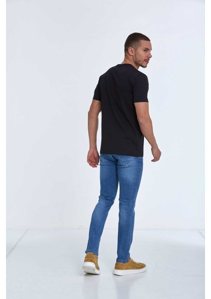 Chip Nakışlı Erkek Tişört Lacivert indirimleri