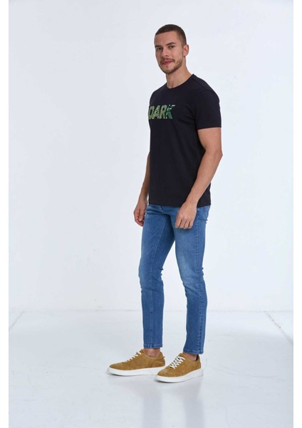 Hudson Nakışlı Erkek Tişört Lacivert modelleri