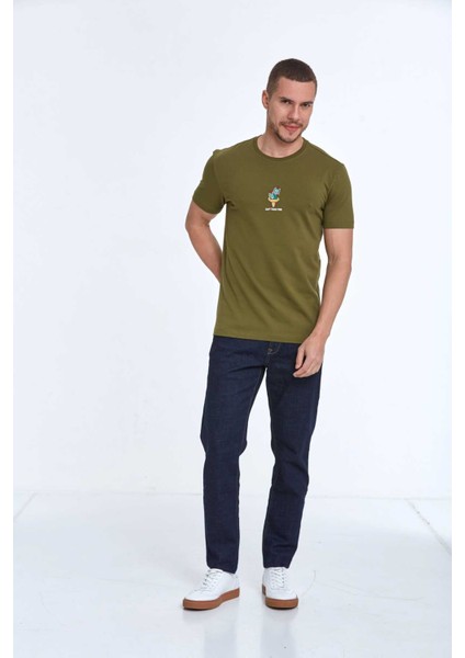 Chip Nakışlı Erkek Tişört Haki fiyatları