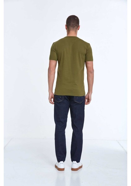 Chip Nakışlı Erkek Tişört Haki indirimleri