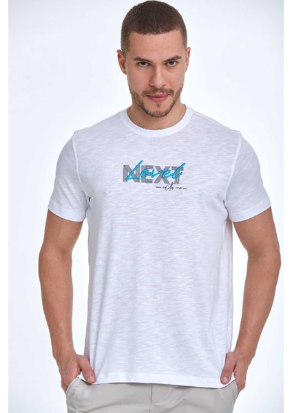 Fair Baskılı Erkek Tişört Beyaz