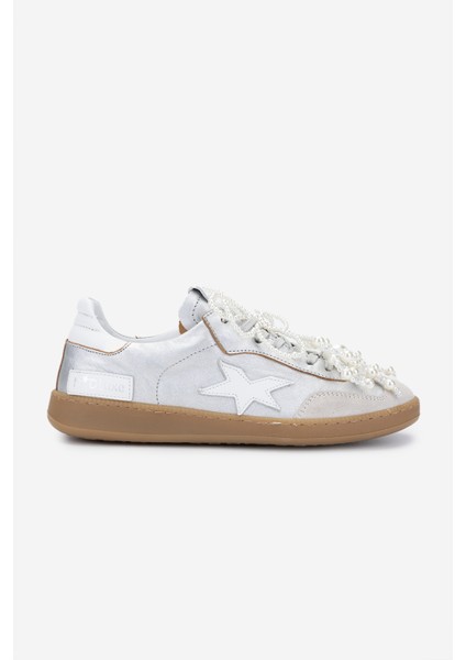 Méliné Kadın Deri Sneakers & Spor Ayakkabı 1117 526 Acc-R Bn Ayk Y25 Argento/Bıanco