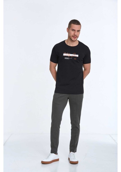 Lupe Baskılı Erkek Tişört Lacivert modelleri