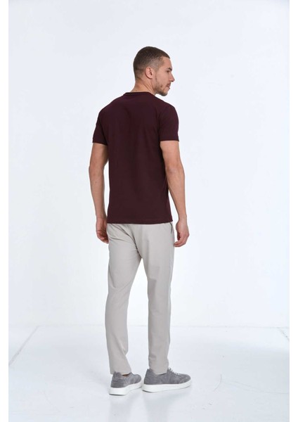 Nadan Baskılı Erkek Tişört Bordo indirimleri