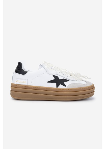 Méliné Kadın Deri Sneakers & Spor Ayakkabı 1117 526-Accz Bn Ayk Y25 Bıanco/Nero