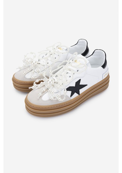 Méliné Kadın Deri Sneakers & Spor Ayakkabı 1117 526-Accz Bn Ayk Y25 Bıanco/Nero indirimleri