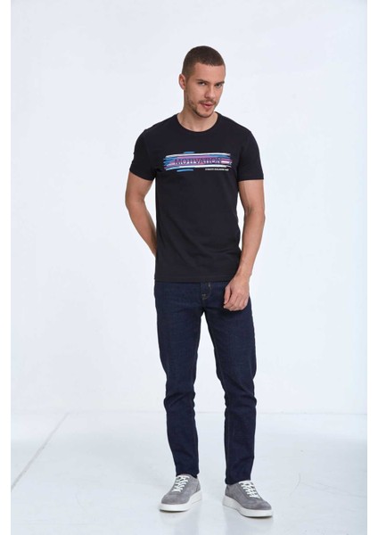 Quinn Baskılı Erkek Tişört Lacivert modelleri