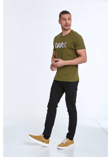 Hudson Nakışlı Erkek Tişört Haki fırsatları