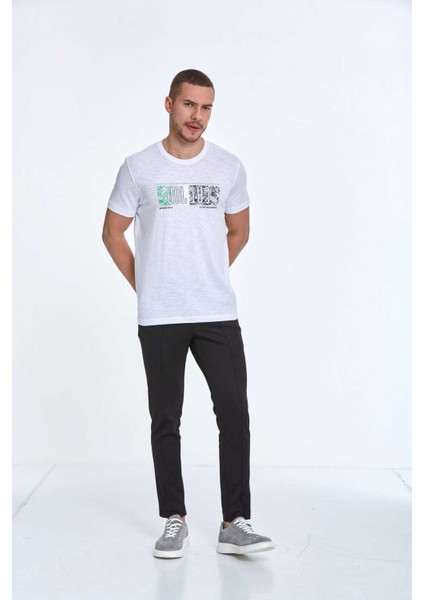 Tom Baskılı Erkek Tişört Beyaz modelleri