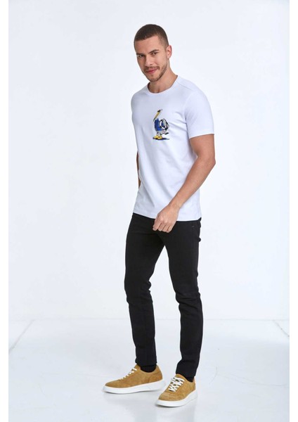 Ramon Baskılı Erkek Tişört Beyaz modelleri