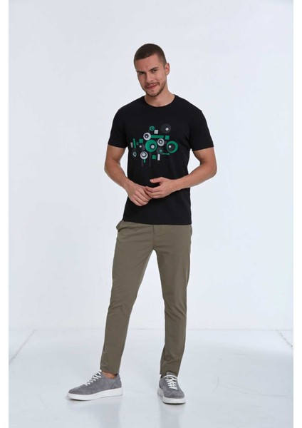 Nadan Baskılı Erkek Tişört Siyah modelleri
