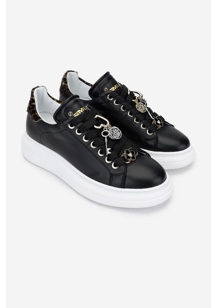 Méliné Kadın Deri Sneakers & Spor Ayakkabı 1117 Pf 6-Acc Bn Ayk Y25 Nero/Leopar fiyatları