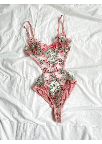 Çiçek Işlemeli Detaylı Bodysuit