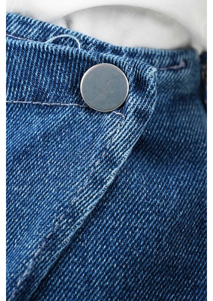 Bayan Kot Etek Ön Çapraz Yandan Bağlamalı Etek Mavi modelleri