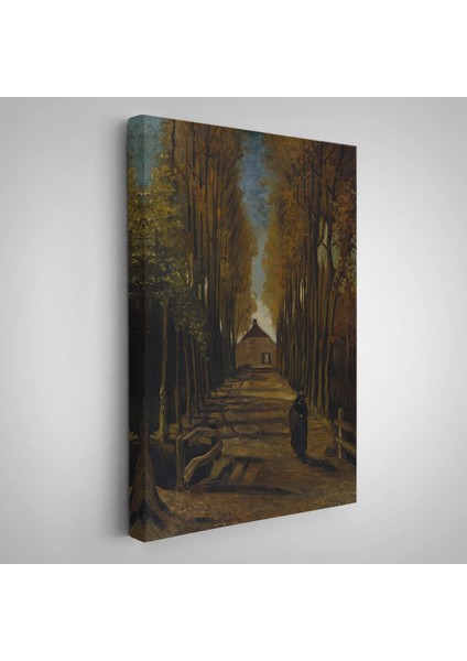 Vincent Van Gogh - Sonbaharda Kavaklı Yol Tablo - Avenue Of Poplars In AUTUMN-7473