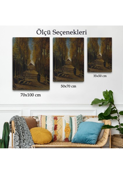 Vincent Van Gogh - Sonbaharda Kavaklı Yol Tablo - Avenue Of Poplars In AUTUMN-7473 modelleri