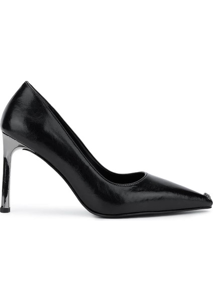 Kadın Vegan Siyah Topuklu Ayakkabı 891 357 Bn Ayk Y25 Sıyah Cılt