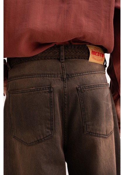 Baggy Fıt Kahverengi Jean fırsatları