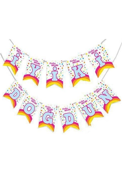 Unicorn Rainbow Iyi Ki Doğdun Yazısı