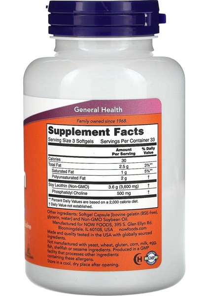 Non Gmo Lecithin 1200 Mg 100 Kapsül