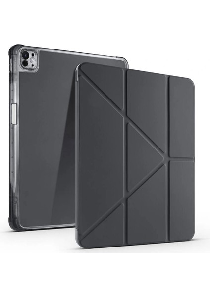 Apple iPad Air 13 2025 M3 Kılıf Tri Folding Kalem Bölmeli Standlı Kılıf