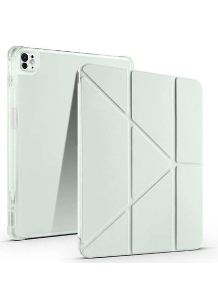 Apple iPad Air 13 2025 M3 Kılıf Tri Folding Kalem Bölmeli Standlı Kılıf