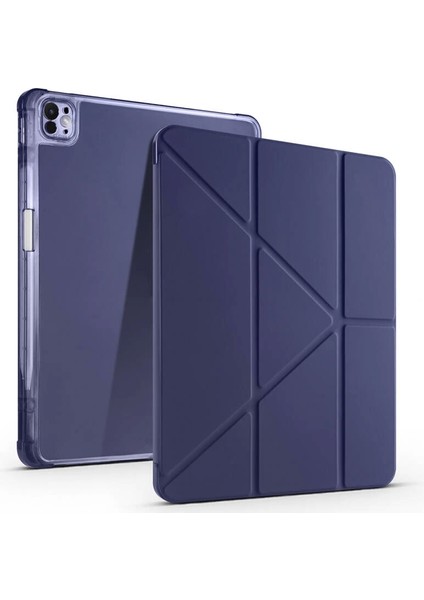 Apple iPad Air 13 2025 M3 Kılıf Tri Folding Kalem Bölmeli Standlı Kılıf