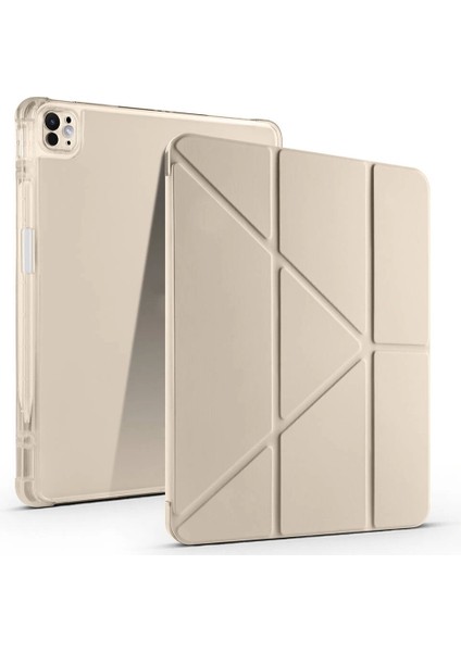 Apple iPad Air 13 2025 M3 Kılıf Tri Folding Kalem Bölmeli Standlı Kılıf