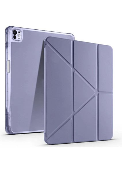 Apple iPad Air 13 2025 M3 Kılıf Tri Folding Kalem Bölmeli Standlı Kılıf