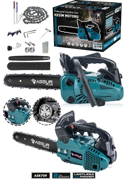 25CC Mini Benzinli Testere Ağaç Odun Dal Budama ve Kesme Testeresi Hızar Motoru