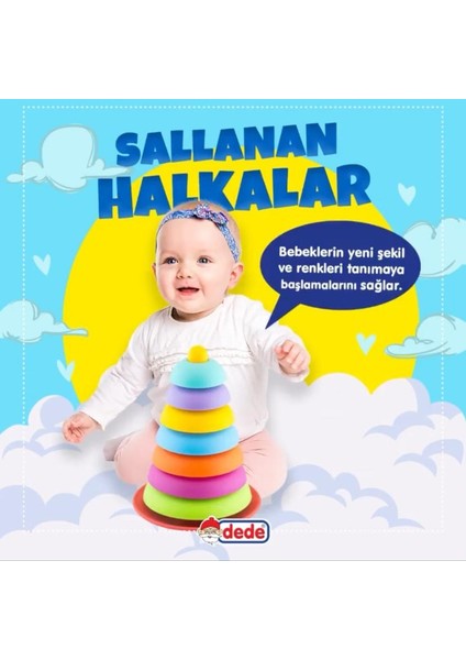 Sallanan Halkalar - Bebek Oyuncakları - Eğitici Oyuncak Eğlenceli Kule Dizme Renk Şekil Öğrenme Oyun fiyatları