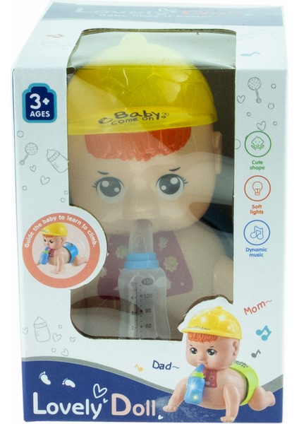 Oyuncak Bebek Emekleyen Bebek Işıklı Sesli Hareketli 15 cm