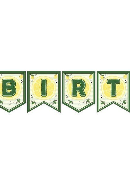 Limon Temalı Happy Birthday Yazısı 190 cm