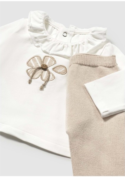 Kız Bebek 3 Lü Takım - Mayoral - Krem - 6-9 Ay - 1589-KREM-6-9 Ay fırsatları