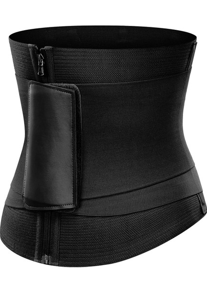 Çift Katmanlı Basınçlı Genişletilmiş Fitness Karın Korset Spor Fermuar Stili Şekillendirme (Yurt Dışından)
