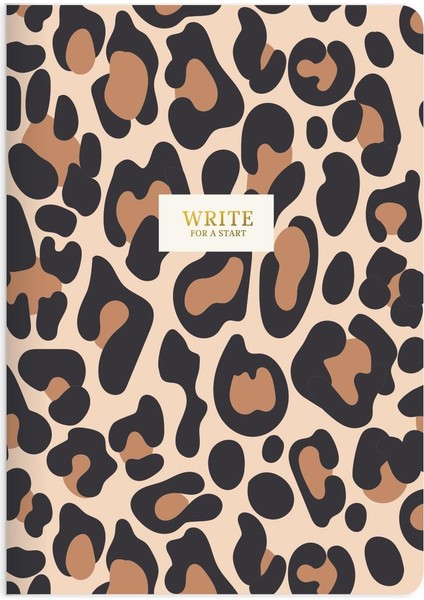 A5 Çizgili Sert Kapak Write For A Start Defter - Leopar
