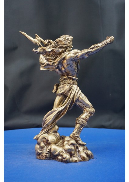 Mitolojik Tasarım Zeus Heykel Biblo - Ev Ofis Dekoratif Hediyelik Aksesuar (25 cm ) modelleri