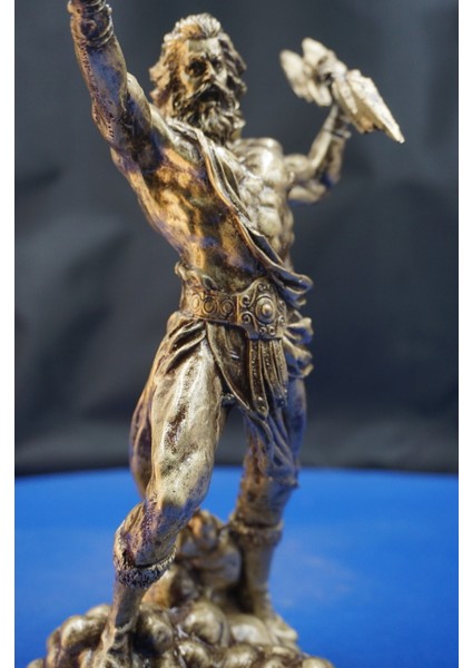 Mitolojik Tasarım Zeus Heykel Biblo - Ev Ofis Dekoratif Hediyelik Aksesuar (25 cm ) indirimleri