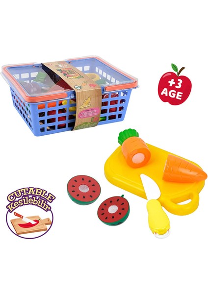 Oyuncak Kesilen Sebze Meyve Seti Kesme Tahtalı 42 Parça fiyatları