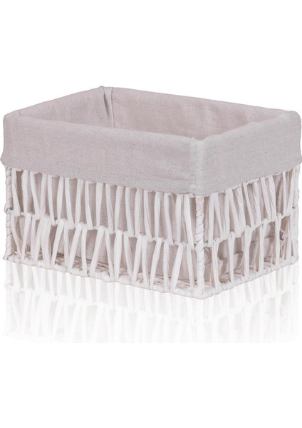 Cesta Hasır Organizer Sepet Beyaz 26 x 18 x 16 cm