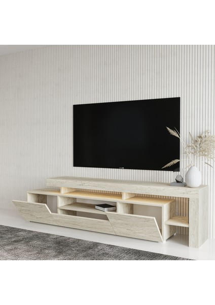 T0014 LED Işıklı, Raflı Tv Sehpası, Oturma Odası Tv Ünitesi fırsatları