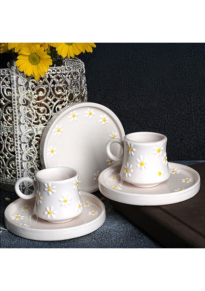 El Yapımı 2 Kişilik Türk Kahvesi Fincan Takımı El Yapımı Hediyelik Iki Kişilik Türk Kahvesi Fincan Seti