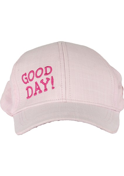 Kız Çocuk Pudra Good Day Nakışlı Yazılı Şapka 4-8 Yaş modelleri