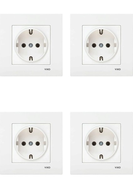 Karre Topraklı Priz Çerçeveli 4 Adet